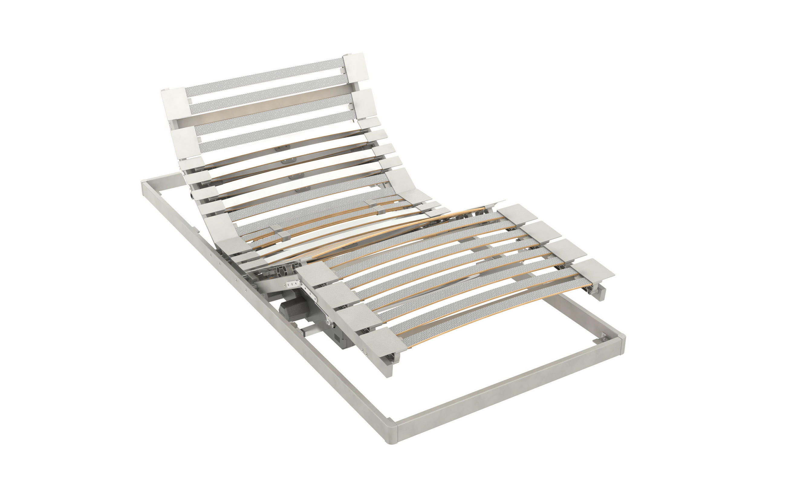ELEKTRISCHER LATTENROST 90/200 cm Kopfteil, Fußteil verstellbar, Buche  - Birkefarben/Grauweiß, Basics, Holz (90/200cm) - Schlaraffia