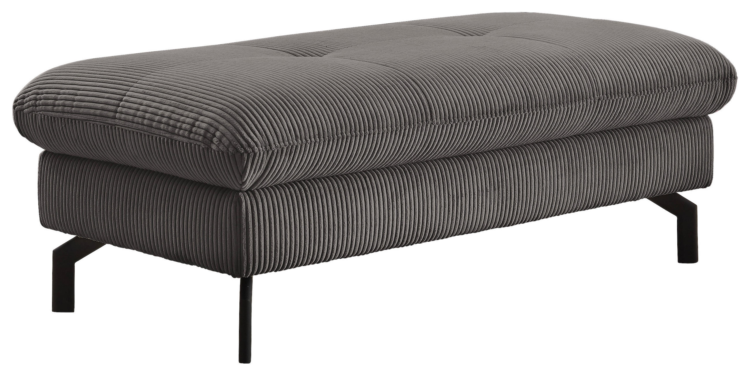 HOCKER Cord Anthrazit  - Anthrazit/Schwarz, Design, Textil/Metall (132/45/68cm) - Carryhome