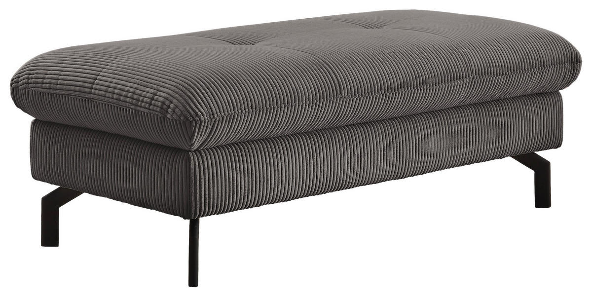 HOCKER in Textil Anthrazit  - Anthrazit/Schwarz, Design, Textil/Metall (132/45/68cm) - Carryhome
