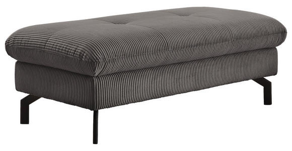 HOCKER in Textil Anthrazit  - Anthrazit/Schwarz, Design, Textil/Metall (132/45/68cm) - Carryhome