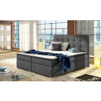 BOXBETT 160/200 cm  in Hellgrau  - Silberfarben/Hellgrau, Modern, Textil (160/200cm) - MID.YOU