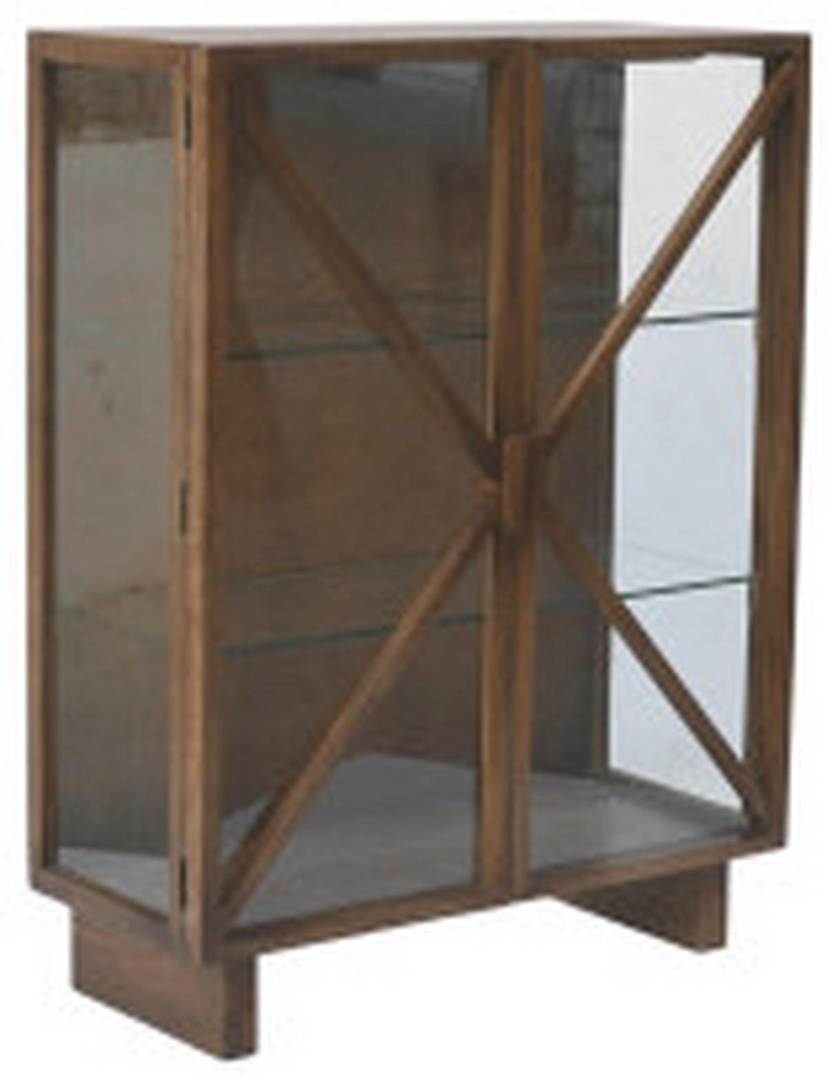 VITRINE Kella in massiv Mangoholz Dunkelbraun  - Dunkelbraun, Design, Glas/Holz (100/132/44cm) - Livetastic