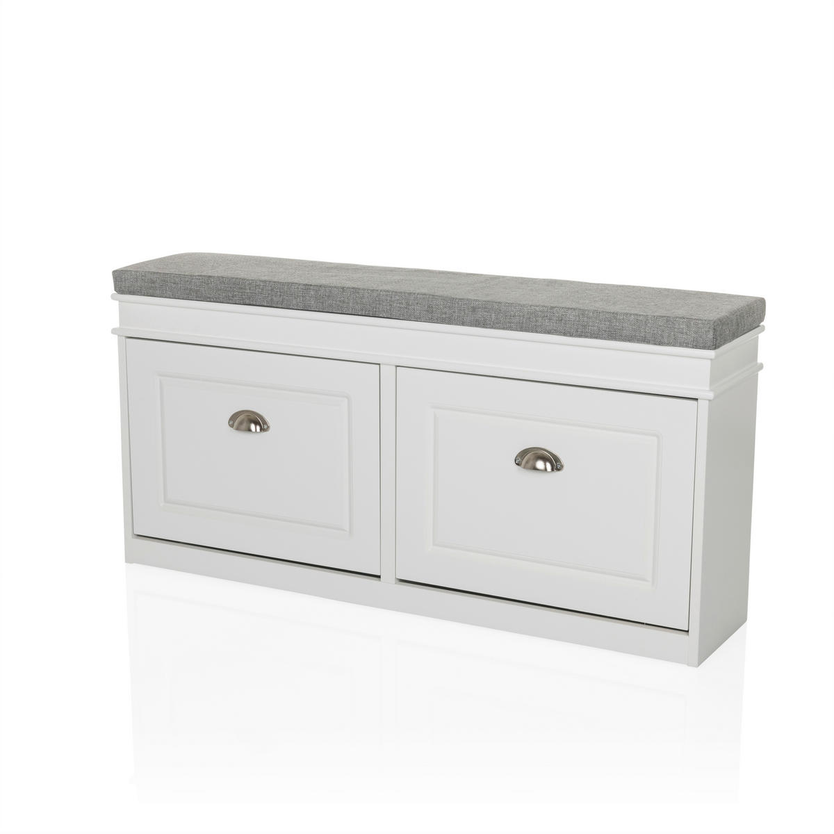 SKOSKÅP  i 104/52/24 cm  - vit/silver, Modern, metall/trämaterial (104/52/24cm) - MID.YOU