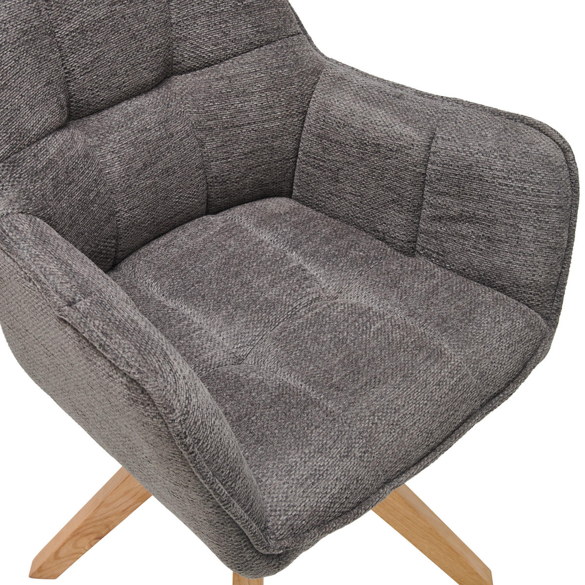 ARMLEHNSTUHL  in Webstoff  - Dunkelgrau/Eichefarben, LIFESTYLE, Holz/Textil (63/83/61cm) - MID.YOU