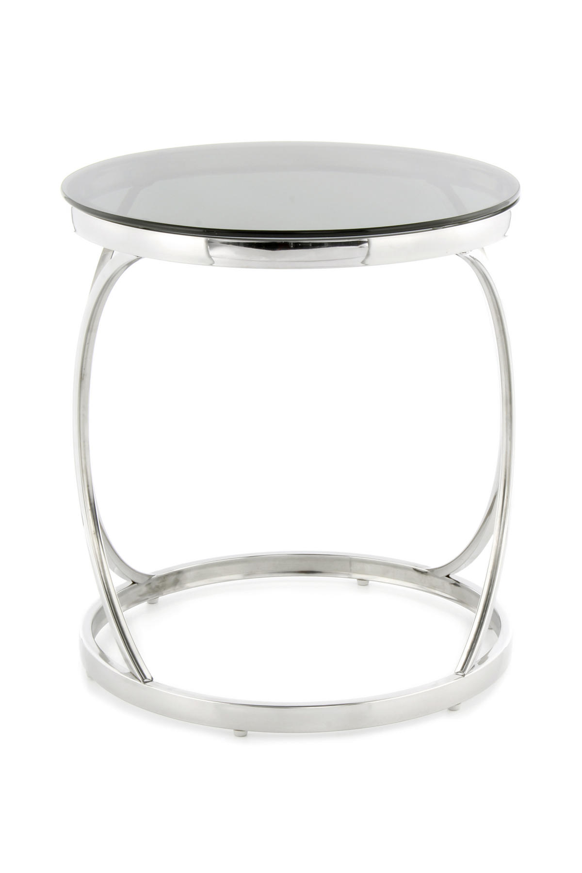 BEISTELLTISCH in Metall, Glas 50/50/55 cm  - Silberfarben/Schwarz, Basics, Glas/Metall (50/50/55cm) - Kayoom