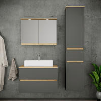 BADEZIMMER 4-teilig  in 120 cm  - Honigeiche/Anthrazit, Trend, Keramik/Holzwerkstoff (120cm) - MID.YOU