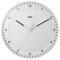 WANDUHR Funk-Wanduhr Analog Weiß  - Weiß, Basics, Kunststoff (30cm) - Braun