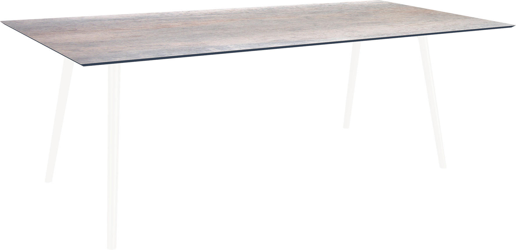 GARTENTISCH Kunststoff Grau rechteckig  - Weiß/Grau, MODERN, Kunststoff/Metall (220/100/75cm) - Stern
