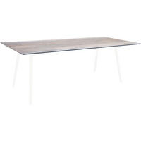 GARTENTISCH Kunststoff Grau rechteckig  - Weiß/Grau, MODERN, Kunststoff/Metall (220/100/75cm) - Stern