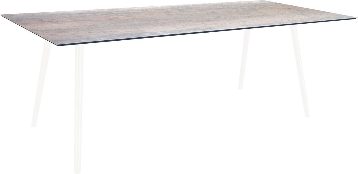 GARTENTISCH Kunststoff Grau rechteckig  - Weiß/Grau, MODERN, Kunststoff/Metall (220/100/75cm) - Stern
