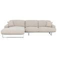 ECKSOFA Champagner Webstoff  - Champagner, Design, Textil/Metall (184/304cm) - Dieter Knoll