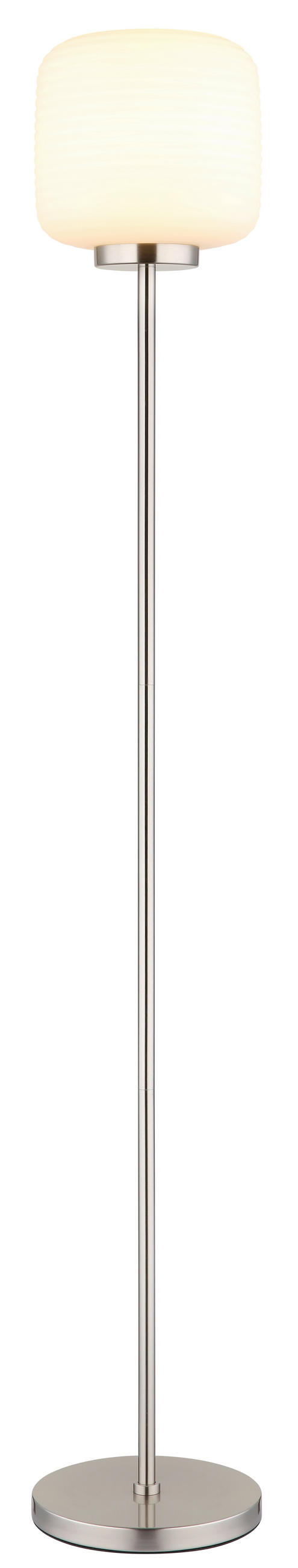 STEHLEUCHTE 24/157 cm    - Weiß/Nickelfarben, KONVENTIONELL, Glas/Metall (24/157cm) - Globo