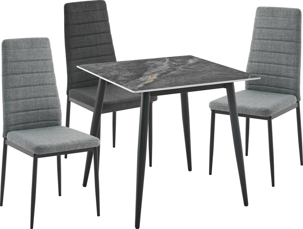 STOL ZA BLAGOVAONICU  siva  metal, keramika      - siva/crna, Design, metal/keramika (75/75/75cm) - Ti'me