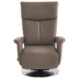 RELAXSESSEL in Leder Fango  - Edelstahlfarben/Fango, Design, Leder/Metall (78/112/85cm) - Cantus