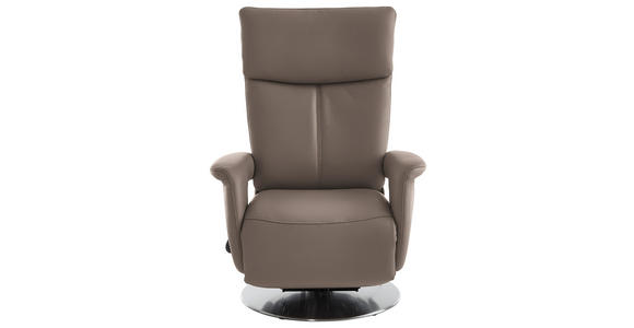 RELAXSESSEL in Leder Fango  - Edelstahlfarben/Fango, Design, Leder/Metall (78/112/85cm) - Cantus