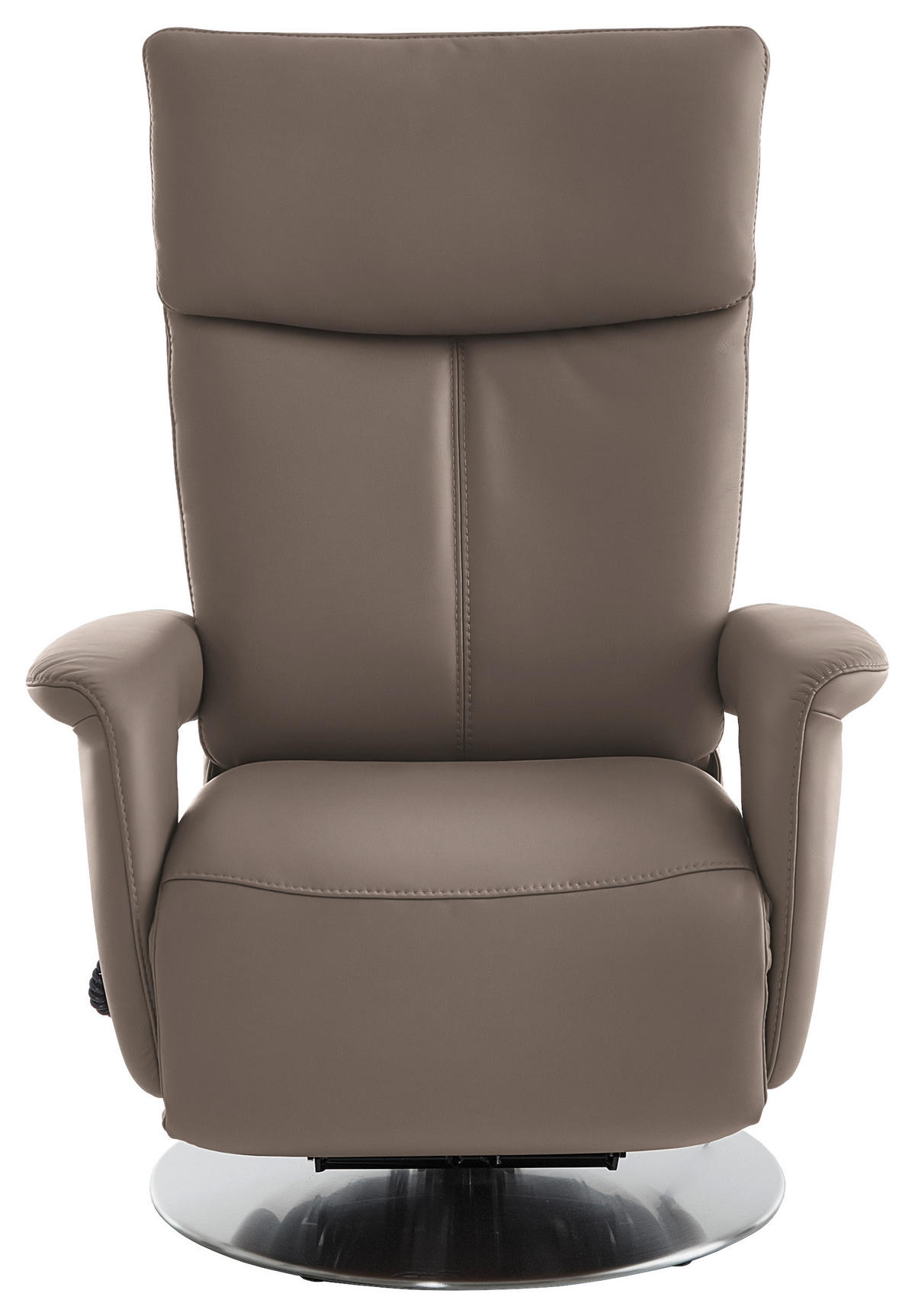 RELAXSESSEL in Leder Fango  - Edelstahlfarben/Fango, Design, Leder/Metall (78/112/85cm) - Cantus