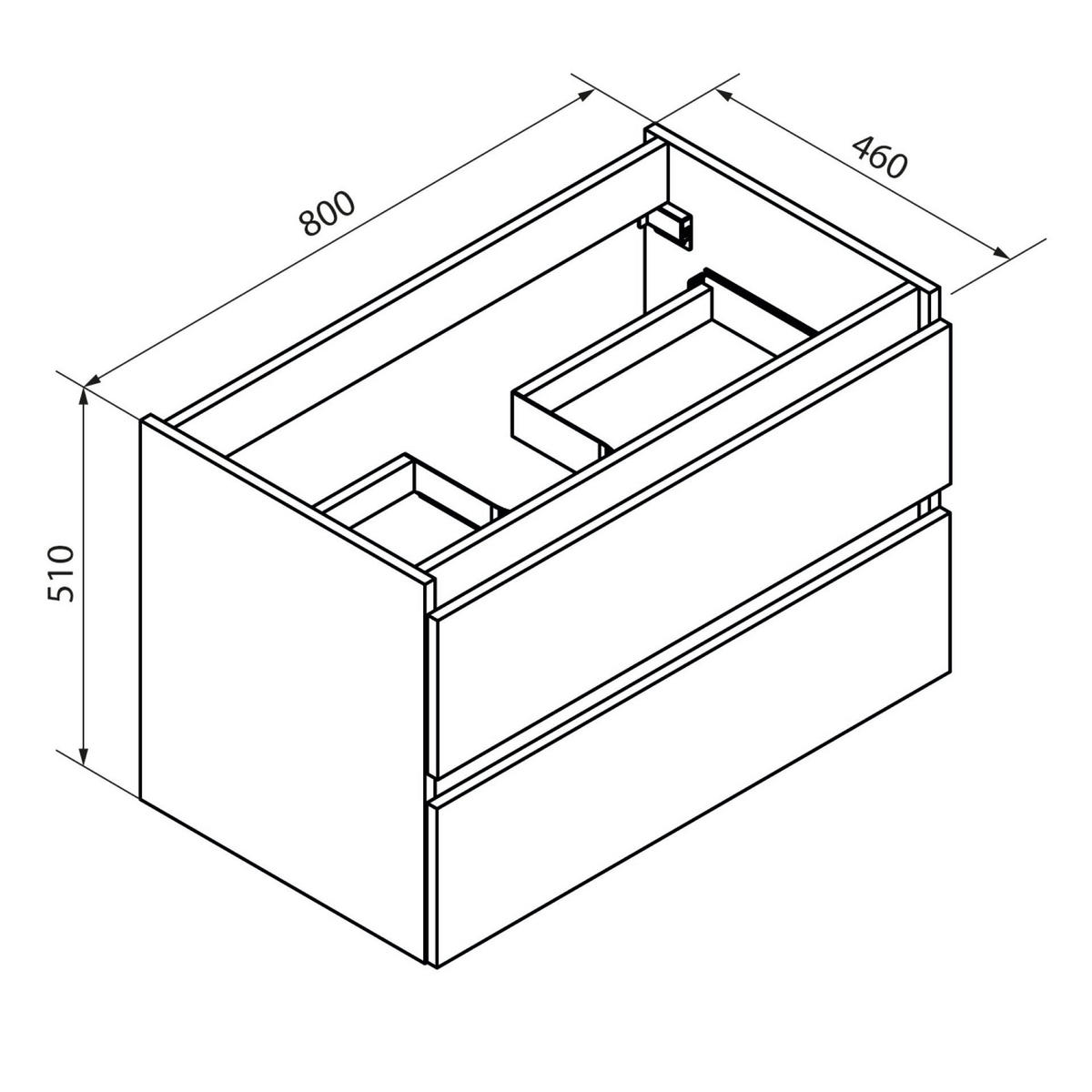 WASCHBECKENUNTERSCHRANK 80/51/46 cm  - Schwarz/Weiß, MODERN, Holzwerkstoff (80/51/46cm) - Voleo