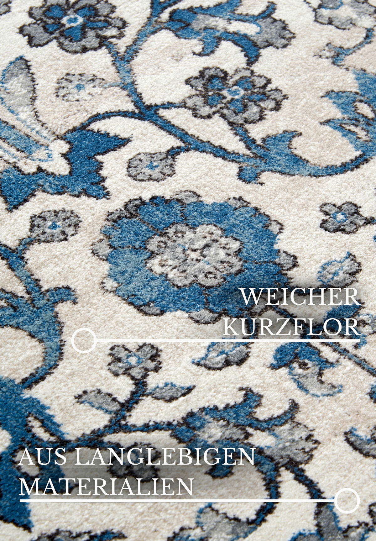 FLACHWEBETEPPICH 200/280 cm Kollektion 1869 Blau, Creme  - Blau/Creme, Design, Kunststoff/Textil (200/280cm) - Villeroy & Boch