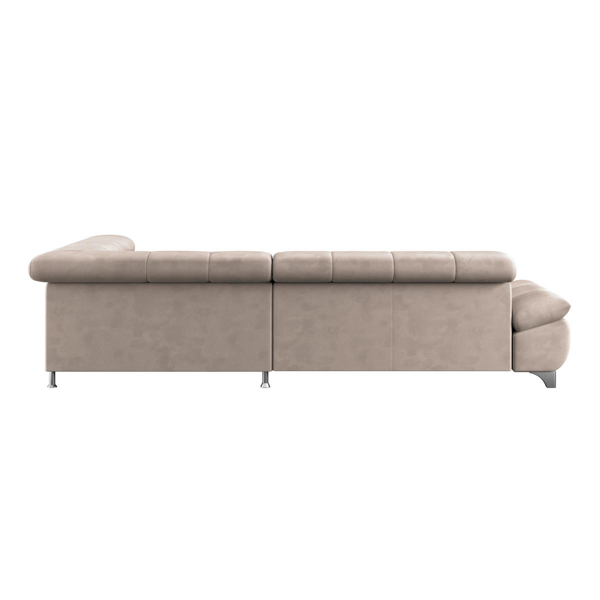 ECKSOFA Beige Chenille  - Chromfarben/Beige, KONVENTIONELL, Textil/Metall (312/234cm) - Livetastic