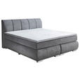 BOXSPRINGBETT 180/200 cm  in Grau  - Chromfarben/Grau, KONVENTIONELL, Kunststoff/Textil (180/200cm) - Carryhome