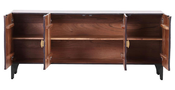 SIDEBOARD Schwarz, Goldfarben 177/78/47 cm - Goldfarben/Schwarz, Design, Holz/Metall (177/78/47cm) - Ambia Home