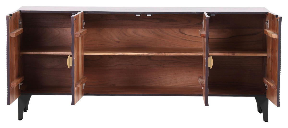 SIDEBOARD svart, guldfärgad  177/78/47 cm  - svart/guldfärgad, Design, metall/trä (177/78/47cm) - Ambia Home
