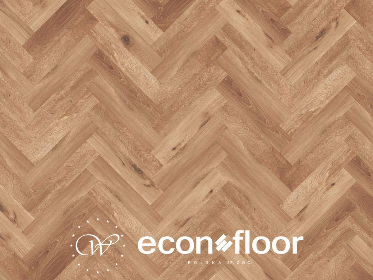 VINYLBODEN Econfloor HERRINGBONE 55 ONTANO NATUR  per  m² - Naturfarben, Basics, Kunststoff/Stein (61/12,6/0,57cm)