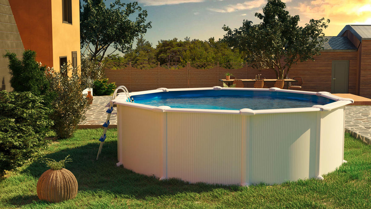 POOL GRE FIDJI KIT460ECO - Weiß, KONVENTIONELL, Metall (460/460/120cm) - Gre
