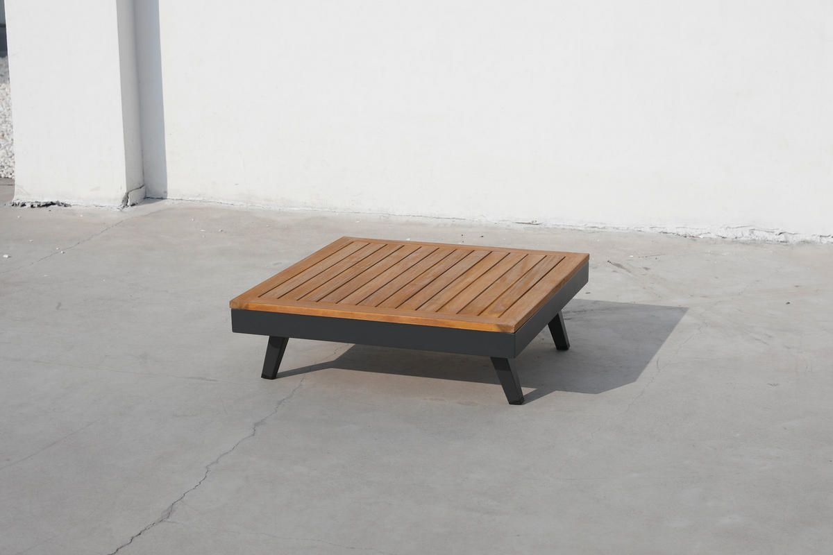 LOUNGEGARNITUR  175/175 cm  Akazie Aluminium  - Anthrazit/Silberfarben, Basics, Holz/Textil (175/175cm) - Gardenson