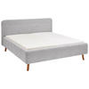 POLSTERBETT 180/200 cm,  in Hellgrau, gepolstertes Kopfteil, Lattenrost, Bettkasten,  - Eichefarben/Birkefarben, Design, Holz/Textil (180/200cm) - Xora