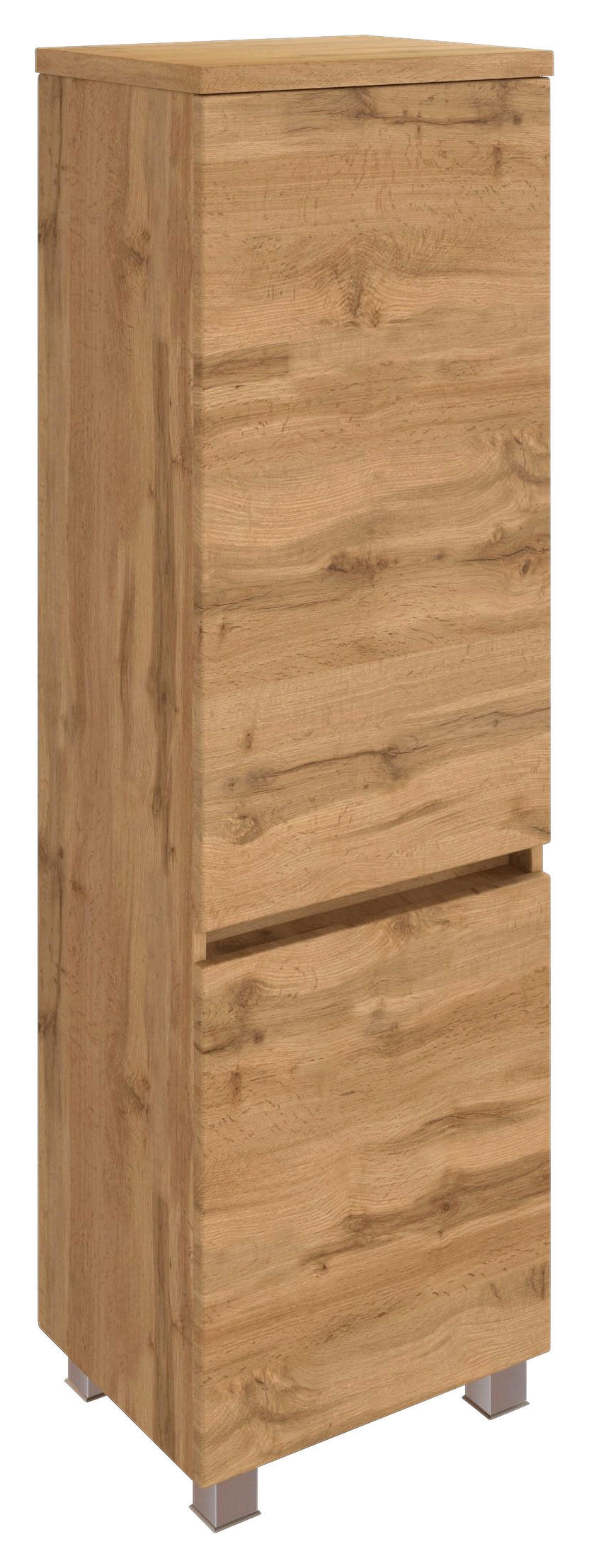 MIDISCHRANK 40/133/35 cm  - Eiche Wotan/Silberfarben, MODERN, Holzwerkstoff/Kunststoff (40/133/35cm) - Held