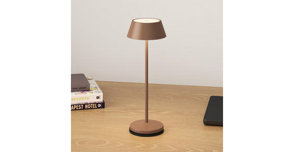 AKKU-TISCHLEUCHTE 11/30 cm  - Taupe/Schwarz, Design, Kunststoff/Metall (11/30cm) - Novel