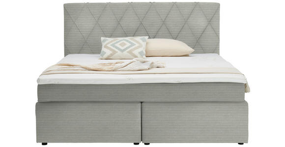 BOXSPRINGBETT 160/200 cm  in Grauweiß  - Grauweiß/Schwarz, Design, Holzwerkstoff/Kunststoff (160/200cm) - Xora
