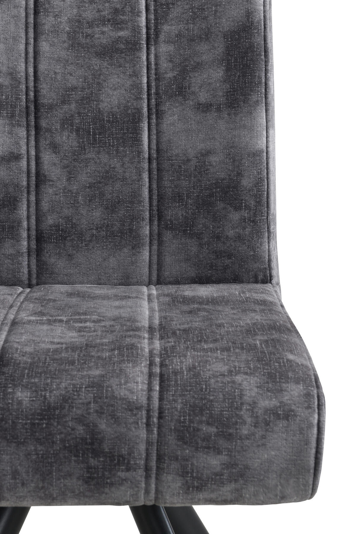 STUHL-SET 4 Stück erweiterbar, Sitzfläche 360° drehbar Samt, Mikrofaser  Anthrazit  - Anthrazit/Schwarz, MODERN, Textil/Metall (44/89/67cm) - P & B