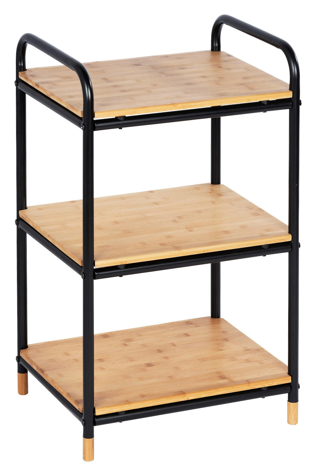 BADEZIMMERREGAL 42/69/34 cm  - Schwarz/Braun, Basics, Holz/Metall (42/69/34cm) - Wenko