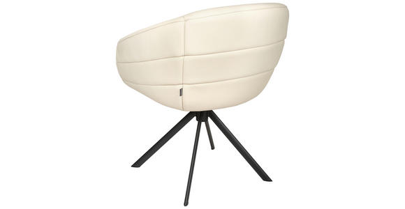 ARMLEHNSTUHL  in Eisen Echtleder pigmentiert  - Beige/Schwarz, Design, Leder/Holz (62/82/64cm) - Belluti