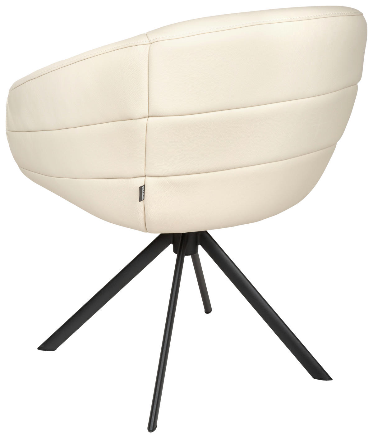 ARMLEHNSTUHL  in Eisen Echtleder pigmentiert  - Beige/Schwarz, Design, Leder/Holz (62/82/64cm) - Emilio Belluti