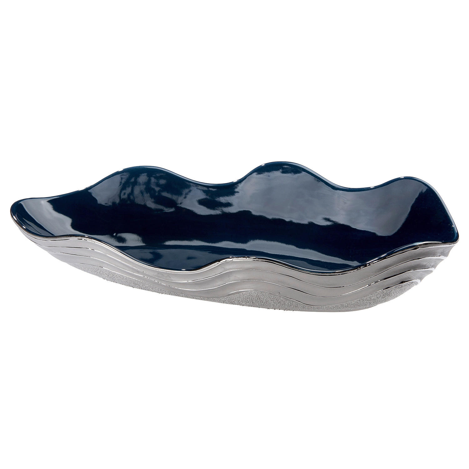 DEKOSCHALE - Blau/Silberfarben, Basics, Keramik (39/9/16cm)