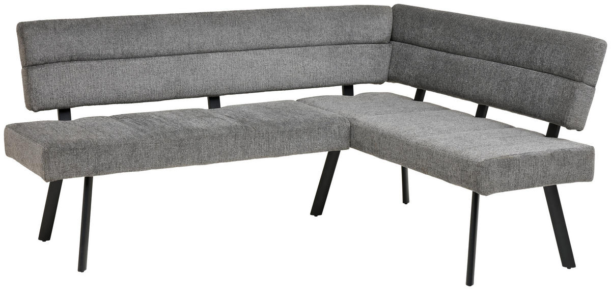 ECKBANK 190/150 cm Webstoff Anthrazit   - Anthrazit/Schwarz, KONVENTIONELL, Textil/Metall (190/150cm) - MID.YOU