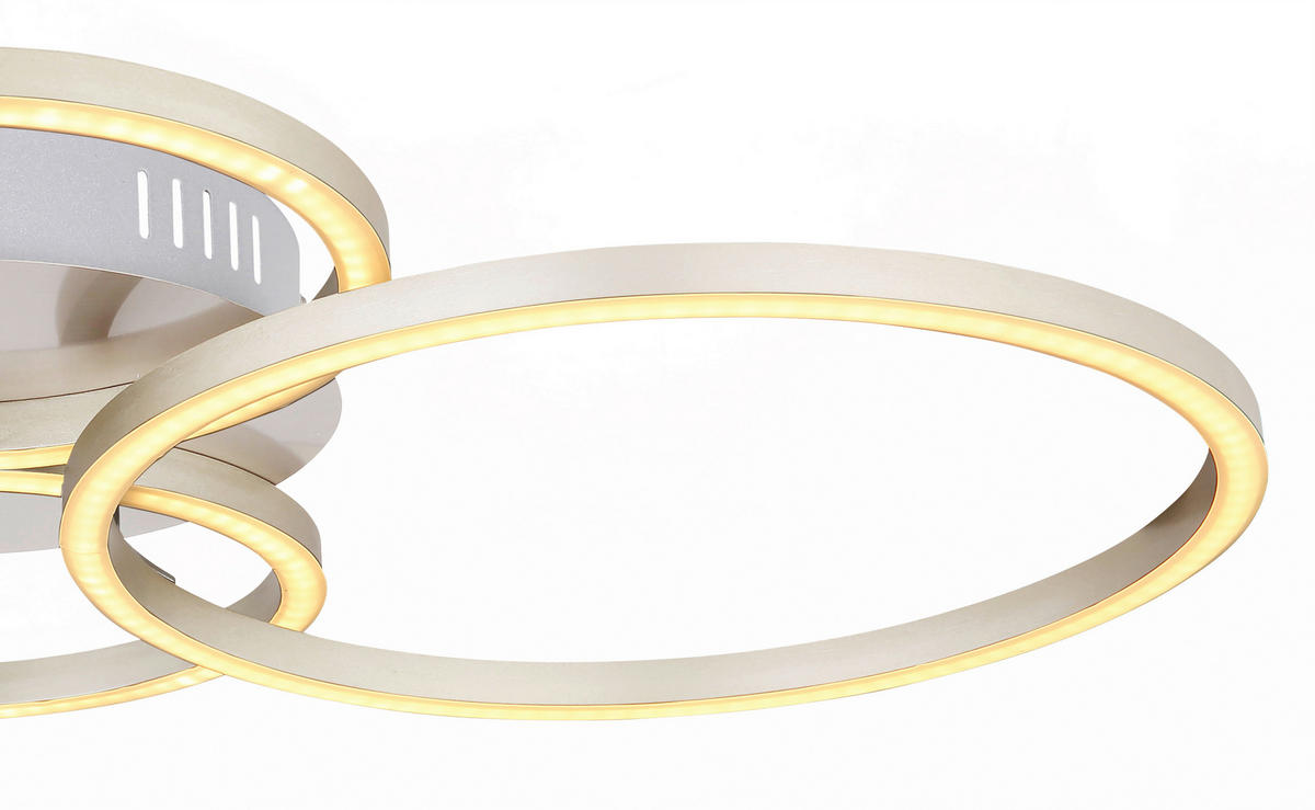 LED-DECKENLEUCHTE 40 W    65,5/40,6/7,5 cm  - Opal/Nickelfarben, Basics, Kunststoff/Metall (65,5/40,6/7,5cm) - Globo