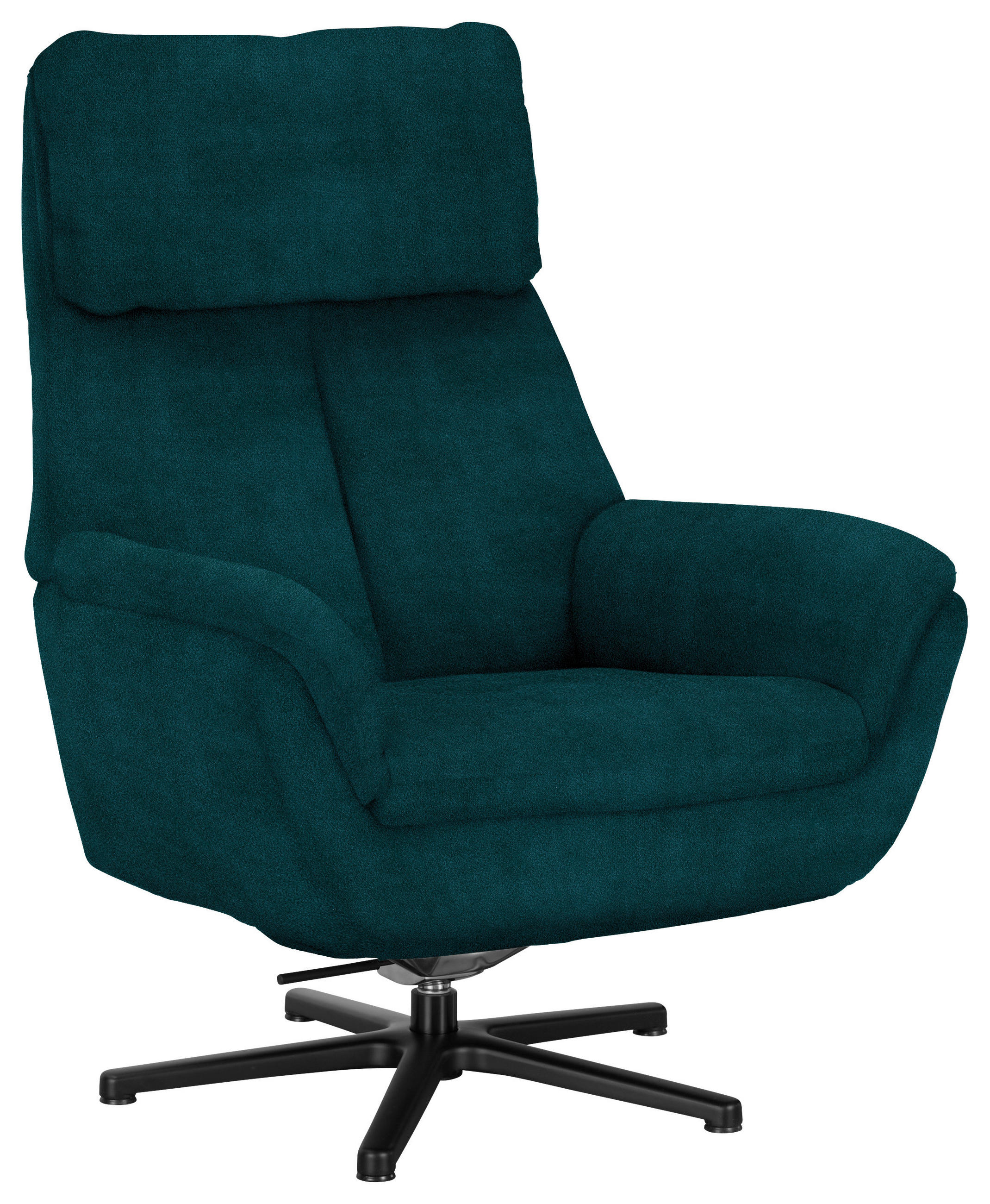 RELAXSESSEL in Textil Petrol  - Petrol/Schwarz, Design, Textil/Metall (79/108/89cm) - Beldomo Style