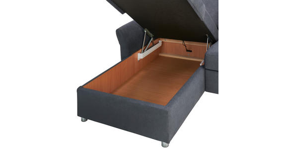 ECKSOFA in Flachgewebe Anthrazit 176/285 cm - Chromfarben/Anthrazit, KONVENTIONELL, Textil/Metall (176/285cm) - Novel