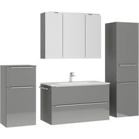 BADEZIMMER 5-teilig  in 191 cm  - Schieferfarben/Edelstahlfarben, MODERN, Holzwerkstoff/Stein (191cm) - Nobilia