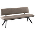 SITZBANK 180/86,5/60 cm in Schwarz, Hellbraun - Hellbraun/Schwarz, Design, Textil/Metall (180/86,5/60cm) - Cantus