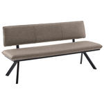 SITZBANK 180/86,5/60 cm  in Schwarz, Hellbraun  - Hellbraun/Schwarz, Design, Textil/Metall (180/86,5/60cm) - Cantus