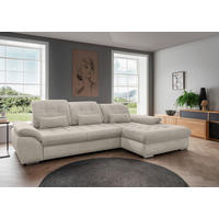 ECKSOFA Beige Chenille  - Chromfarben/Beige, MODERN, Textil/Metall (314/184cm) - Livetastic