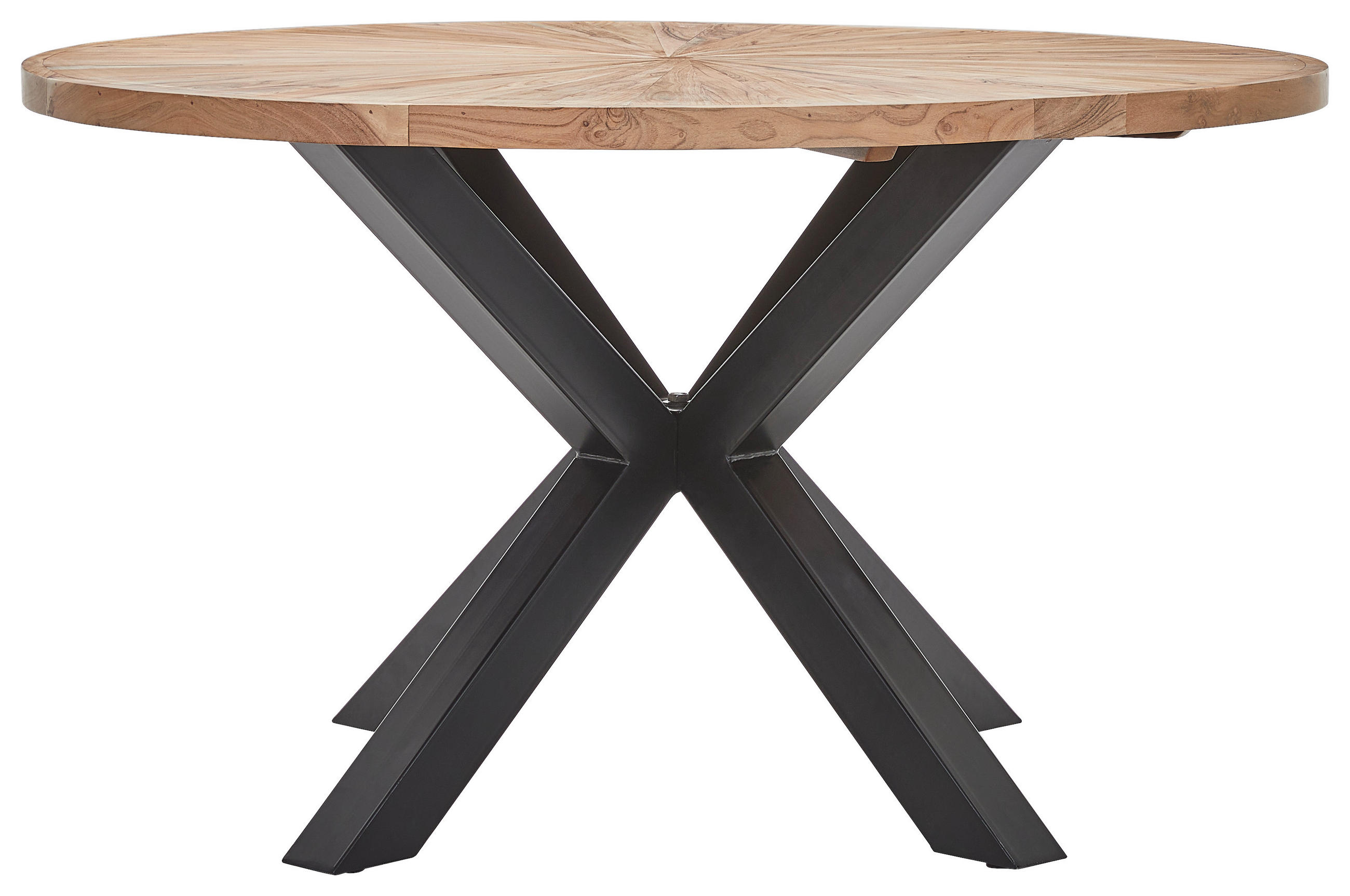 ESSTISCH in Holz, Metall 130/130/76 cm  - Schwarz/Akaziefarben, Natur, Holz/Metall (130/130/76cm) - Livetastic