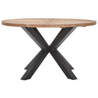ESSTISCH in Holz, Metall 130/130/76 cm  - Schwarz/Akaziefarben, Natur, Holz/Metall (130/130/76cm) - Livetastic