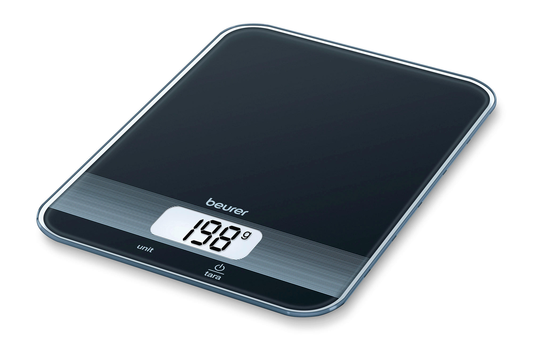 ELEKTRISCHE KÜCHENWAAGE - Schwarz, Trend, Glas (20,00/1,65/14,50cm) - Beurer