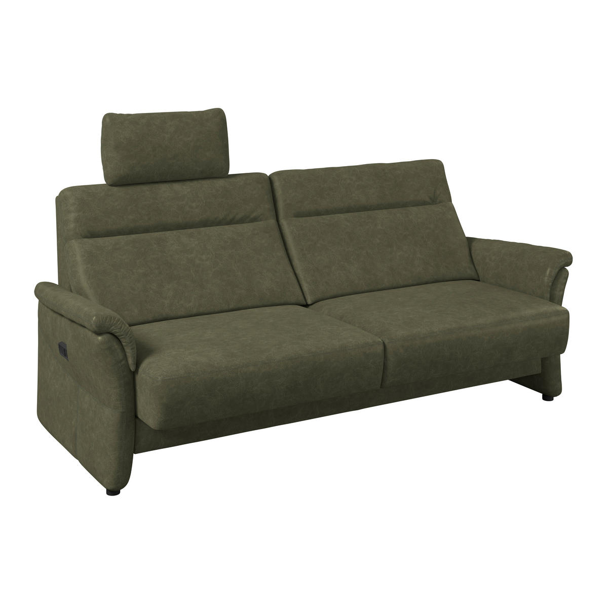 3,5-SITZER - Schwarz/Olivgrün, Konventionell, Kunststoff/Textil (205/98/91cm) - Elegando